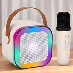 NEGOCIO Wireless Karaoke Mic With Speaker: Bluetooth-Enabled Multiple Compatibility Modes, RGB Lighting, and Party- PACK OF 1- COLOR MAY VARY-image-1