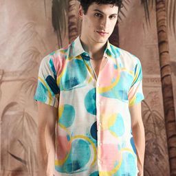 Sangria Printed Relaxed Fit Holiday Shirt-image-77