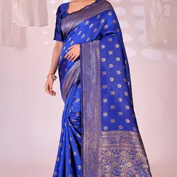 Florence Woven Design Zari Silk Cotton Banarasi Saree-picture-8
