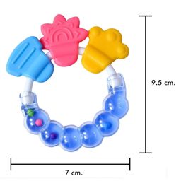 Joy Buzz Rattle Teether & Teether Combo | BPA-Free Silicone Rattle Teether & Teething Toy- Pack of 2 (Green & Pink) image 4