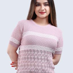 FEVERFEW Women Self Design Embellished Cotton Regular Top-picture-11