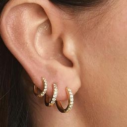 EL REGALO Set Of 3 Artificial Stones Studded Circular Shaped Hoop Earrings-picture-20