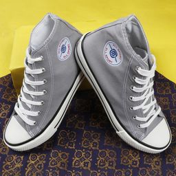 MOZAFIA Men Canvas Lace-up Casual High Top Sneakers-52