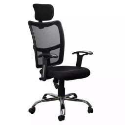 Ib basics Classic Mesh High Back Black Executive Revolving Value for Money Office Chair with Chrome Base-image-27