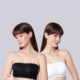 AROUSY Black & White Lace Work Tube Bras - Pack Of 2-picture-31