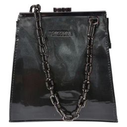 Sassora Green Premium Patent Leather Small Handbag-image-14