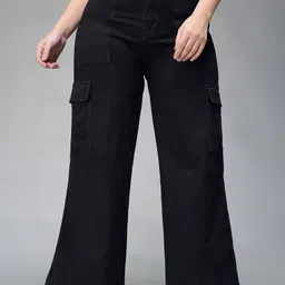 Miss Chase A+ Women Wide Leg High-Rise Heavy Fade Stretchable Jeans-image-20