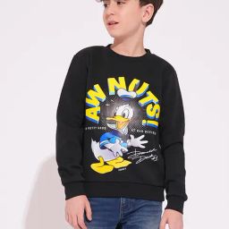 Jack & Jones Junior Boys Black Cotton Blend Typography Sweatshirt-picture-11