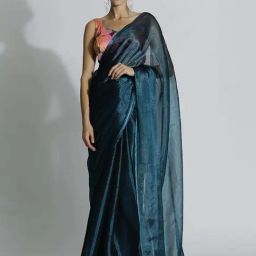 Jaipur Kurti Blue Plain Sarees-picture-42