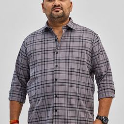Snitch Men Classic Opaque Checked Casual Shirt-image-8