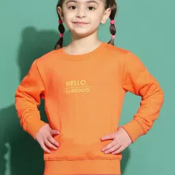 Tales & Stories Kids Orange Printed Full Sleeves Sweatshirt-image-33