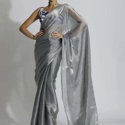 Jaipur Kurti Grey Plain Sarees-image-15
