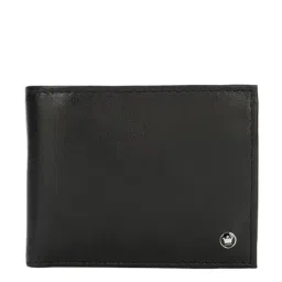 Louis Philippe Men Black Solid Bifold Made from Premium Leather Card Wallet-image-52