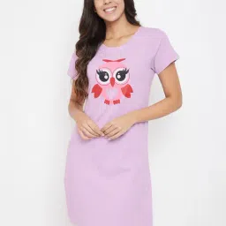 Clovia Purple Printed Night Dress-picture-33