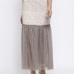Lela Beige Printed Skirt-image-84