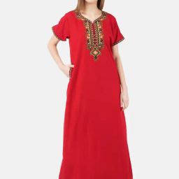 KOI SLEEPWEAR Red Embroidered Nighty-picture-37