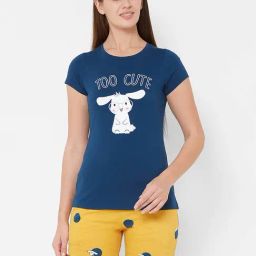 Sweet Dreams Sailor Navy & Yellow Printed T-Shirt With Shorts-image-19