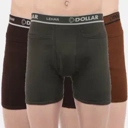 Dollar Lehar Multicolor Regular Fit Trunks (Pack of 3)-picture-6