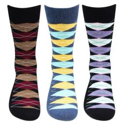 Bonjour Multicolor Cotton Geometric Socks - Pack of 3-image-5