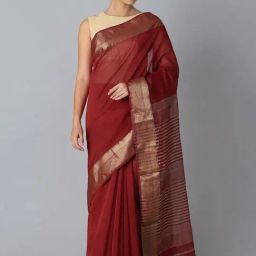 Taneira Red Silk Woven Saree With Unstitched Blouse-image-51