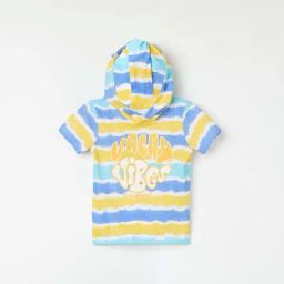 Juniors by Lifestyle Blue & Yellow Cotton Printed T-Shirt-image-47