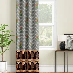 SEJ by Nisha Gupta Grey Polyester 7 Ft. Door Curtain-21