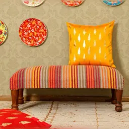Home4U Naznin Stripes Multicolor Mango Wood Bench-picture-35