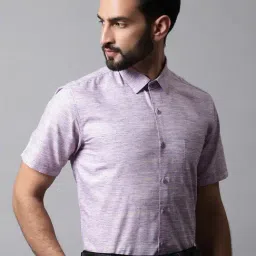 Jainish Purple Regular Fit Self Design Cotton Shirt-image-79