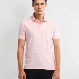 Arrow Pink Cotton Regular Fit Printed Polo T-Shirt-picture-43