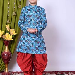 NFC CREATION Boys Ethnic Motifs Printed Regular Sequinned Kurta with Patiala-30