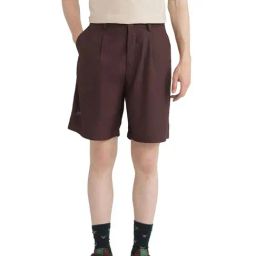 Rare Rabbit Brown Oversized Fit Solid Shorts-picture-43