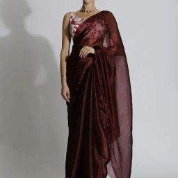 Jaipur Kurti Maroon Plain Sarees-picture-29