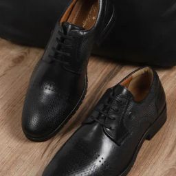 Louis Philippe Men's Black Derby Shoes-picture-24