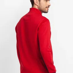 Spykar Red Cotton Regular Fit Colour Block Sweatshirt image 2