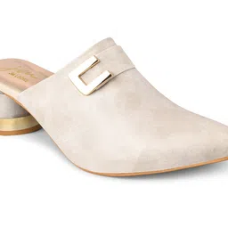 JM Looks Pointed Toe Block Heel Mules image 5