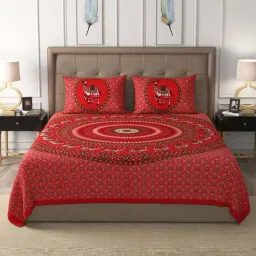 JaipurFabric Fire 100% Pure Cotton 180 TC Double Bedsheet with 2 Pillow Covers-image-63