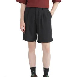 Rare Rabbit Black Oversized Fit Solid Shorts-picture-37