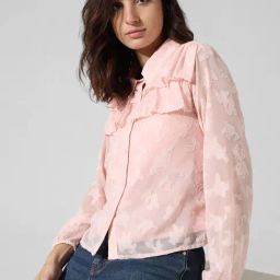 Only Peach Self Design Shirt-picture-21