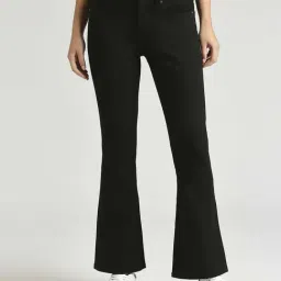 Pepe Jeans Black Cotton Mid Rise Bootcut Jeans-picture-47