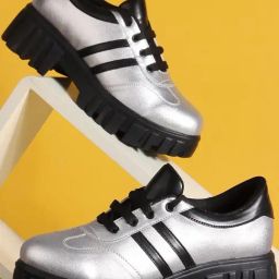 TRYME Women's Silver Sneakers-image-34