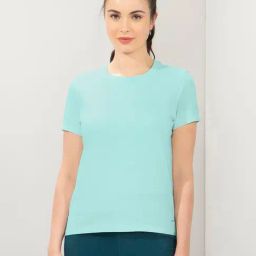 Amante Blue Regular Fit Solid T-Shirt-picture-18