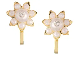 FirstBlush Gold-Plated Artificial Beaded Floral Shaped Non Pierced Studs-27