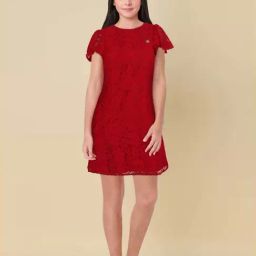 Allen Solly Kids Red Lace Regular Fit Dress-picture-8
