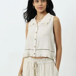 LOV by Westside Beige Ruffled Top-image-67
