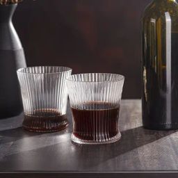Troveas Transparent Wave Stemless Wine Glasses - Set of 4 (270 ml)-38