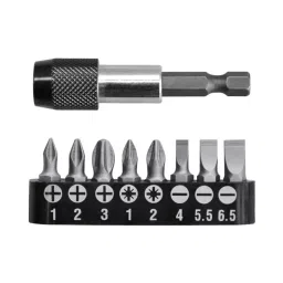 Total TACSD3091 PH1, PH2, PH3, SL4.0, SL5.5, SL6.5, PZ1 & PZ2 Screwdriver Bits Set (Set of 9)-16