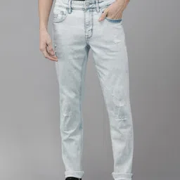 U S Polo Assn Denim Co Men Blue Slim Fit Mildly Distressed Light Fade Stretchable Jeans-picture-53
