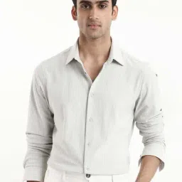 Rare Rabbit Beige Regular Fit Jacquard Shirt-image-37