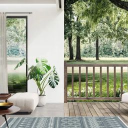 Ddecor Rugs Blue Polypropylene Geometric Rugs-17