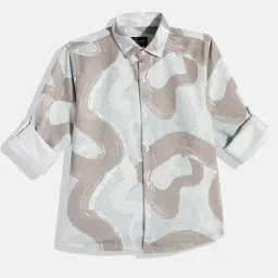 CHARCHIT Boys Khaki Printed Shirt-image-67